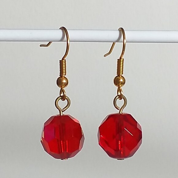 🌹 Handmade Multicolor Crochet Rose Necklace & Red Czech Crystal Earrings Set 🌟 - Picture 11 of 13